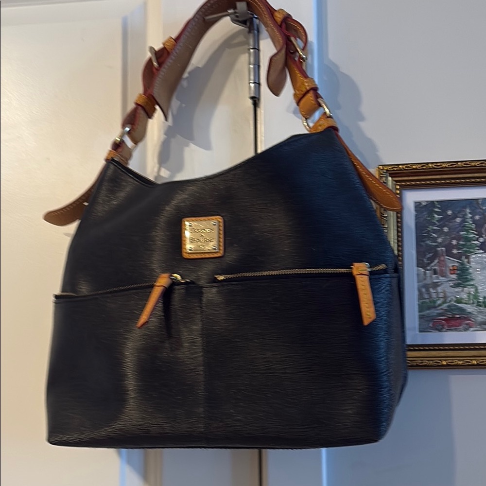 Dooney & Bourke Black and Brown Shoulder Bag